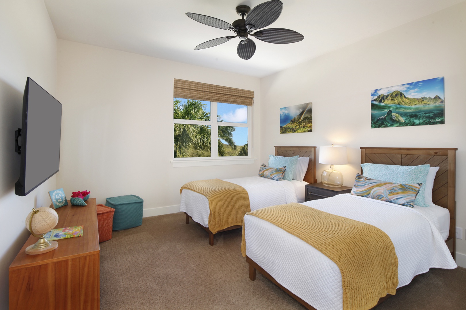 Koloa Vacation Rentals, Pili Mai 4C - Upstairs Twin guest bedroom
