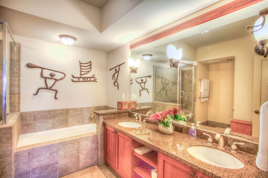 Waikoloa Vacation Rentals, Hali'i Kai 12E - Mst Bath with double vanity, walk in shower, and soaking tub