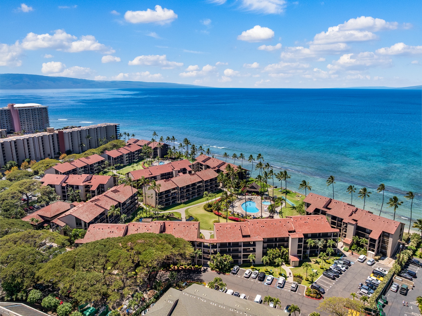 Lahaina Vacation Rentals, Papakea B-105 - Aerial view of Papakea B-105’s oceanfront location on Maui’s scenic coast.
