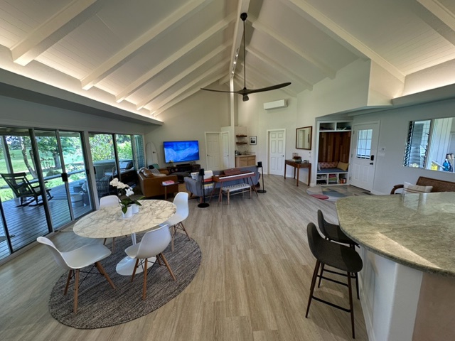 Princeville Vacation Rentals, Wai Puna - Almost every room in the home shares the same high-vaulted ceiling design as well as an open floor layout for the common spaces, creating an airy atmosphere throughout the entire unit.
