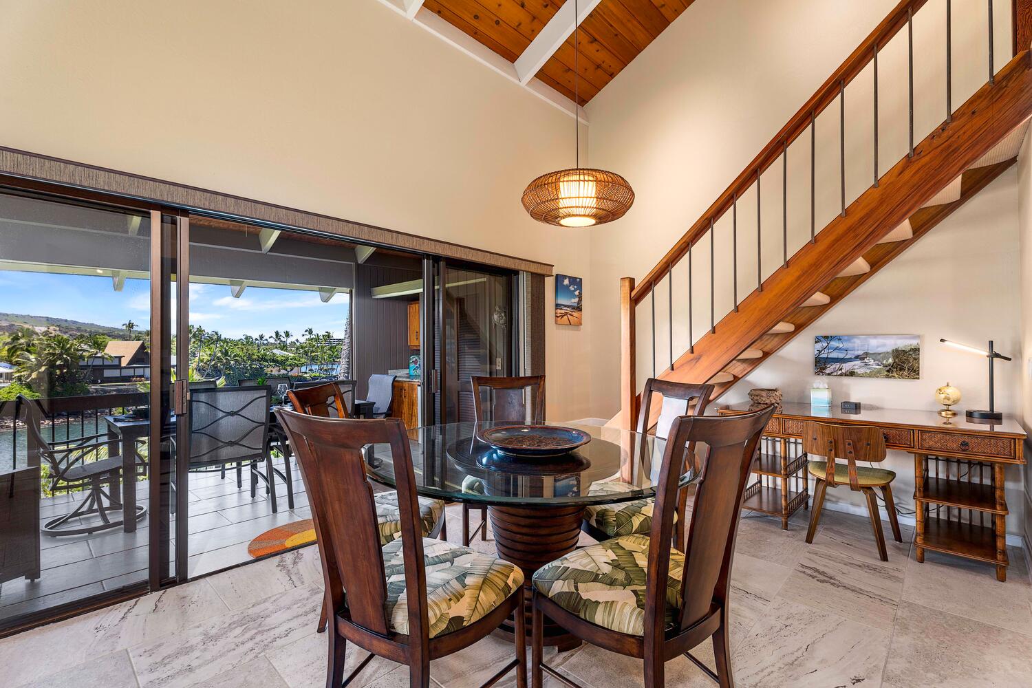 Kailua Kona Vacation Rentals, Kanaloa at Kona 3303 - Enjoy meals in the cozy dining area with easy access to the outdoor patio for al fresco dining.