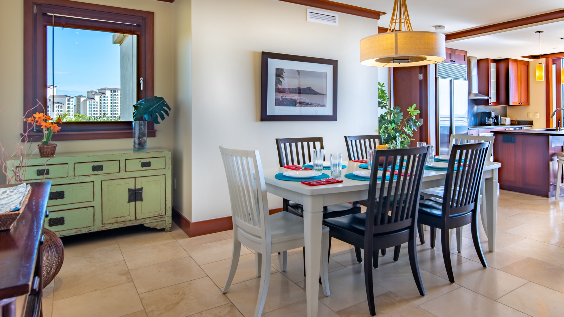 Kapolei Vacation Rentals, Ko Olina Beach Villas B609 - Bright and cheerful dining in your abode.