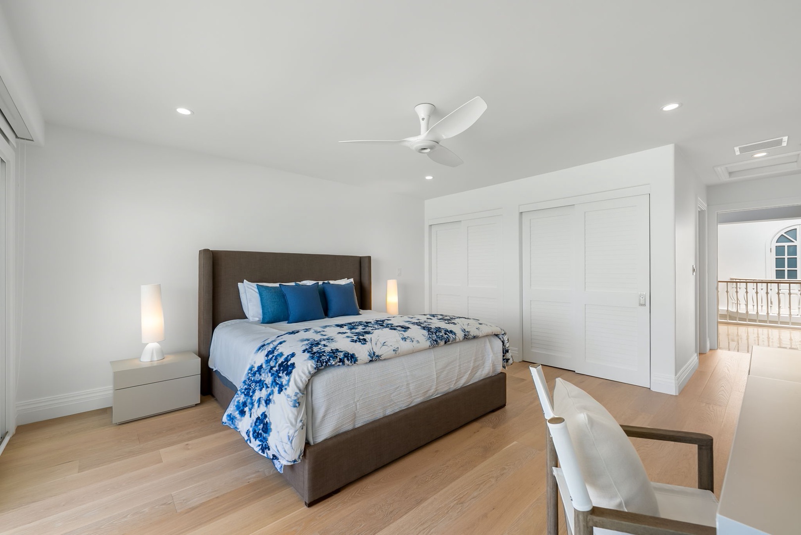 Kailua Vacation Rentals, Lanikai Sunrise - Stylish and serene bedroom with natural light and plush bedding.