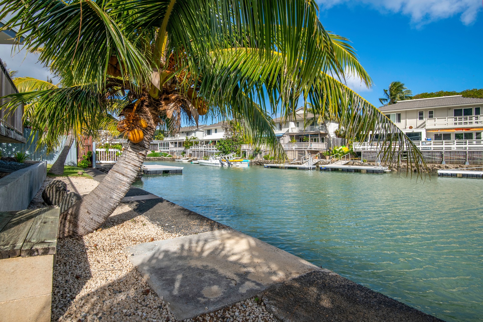 Honolulu Vacation Rentals, Holoholo Hale - Marina views from the home, looking down the canal.