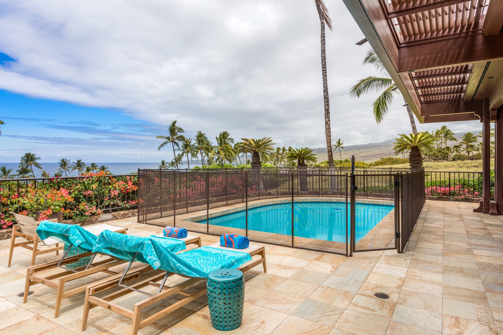 Kamuela Vacation Rentals, 4BD Villas (21) at Mauna Kea Resort - View of Pool w/Child Safety Fence that can be Set-up Upon Request (Set-Up Fee Applies).