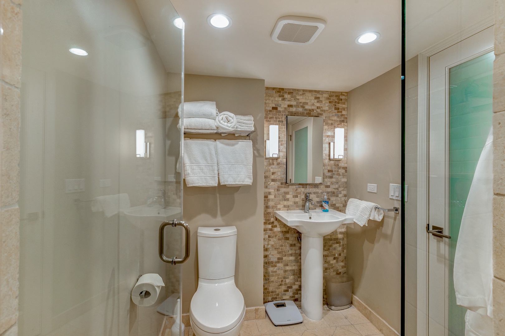 Lahaina Vacation Rentals, Mahana 1119 - The ensuite bathroom has a single sink and separate walk-in shower.