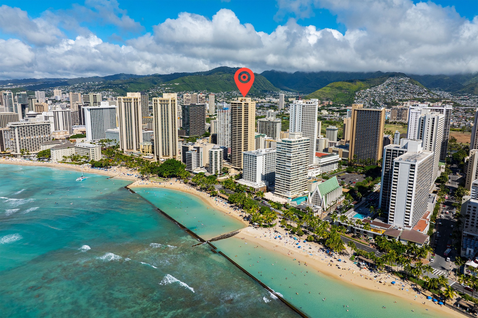 Honolulu Vacation Rentals, Aston Waikiki Beach Tower 602 - Wake up to paradise every day, with panoramic vistas of Hawaii's iconic turquoise waters.