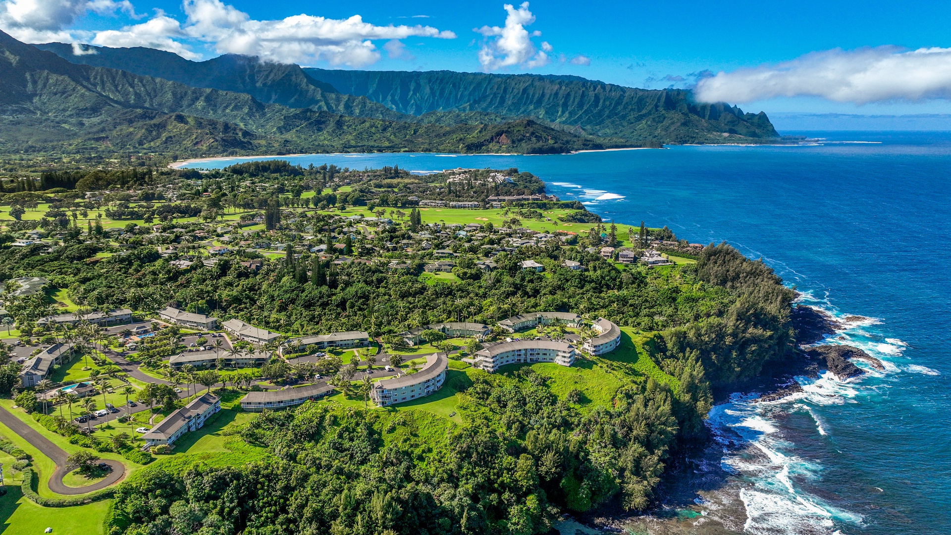 Princeville Vacation Rentals, Alii Kai 7201 - Aerial shot of the area.