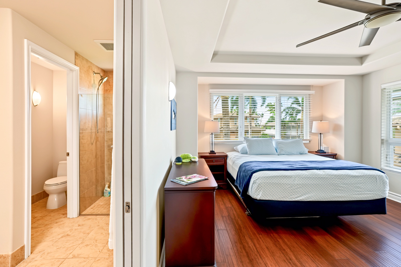 Princeville Vacation Rentals, Hale Hau'oli Moku - Unpack the whole week into the dresser, with the shower right off the bedroom.