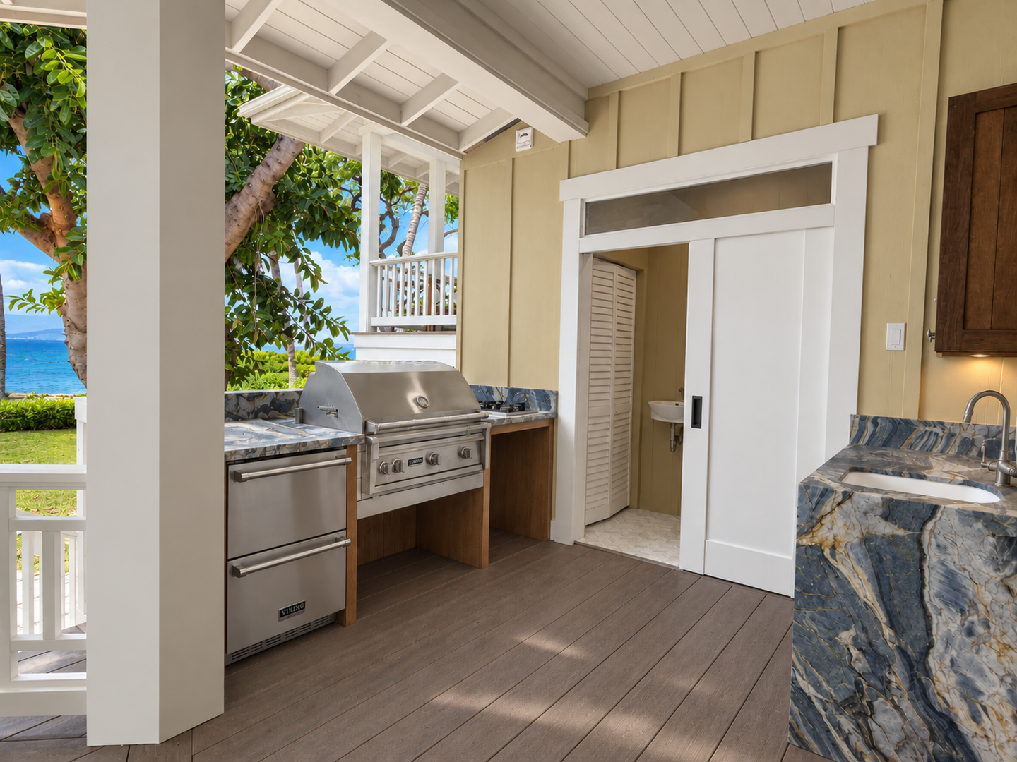 Kamuela Vacation Rentals, 4BD Estate Home at Puako Bay (74) - A built-in grill anchors the outdoor kitchen, dinner handled without anyone going indoors.