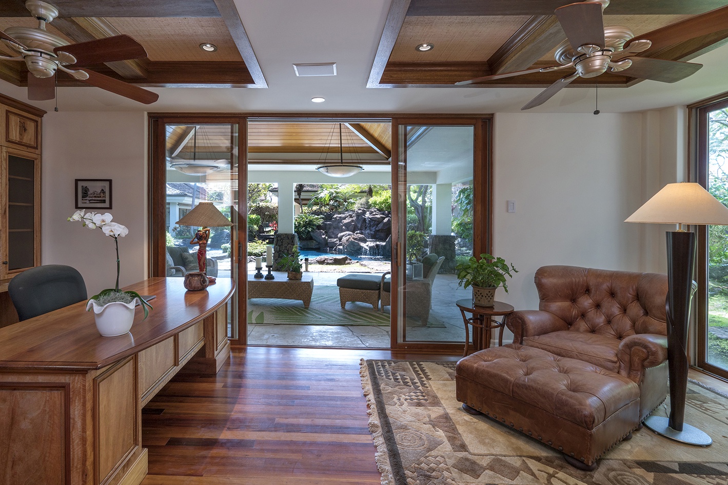 Kailua Vacation Rentals, Kailua's Kai Moena Estate - Main house: Front office great for scheduling meetings.