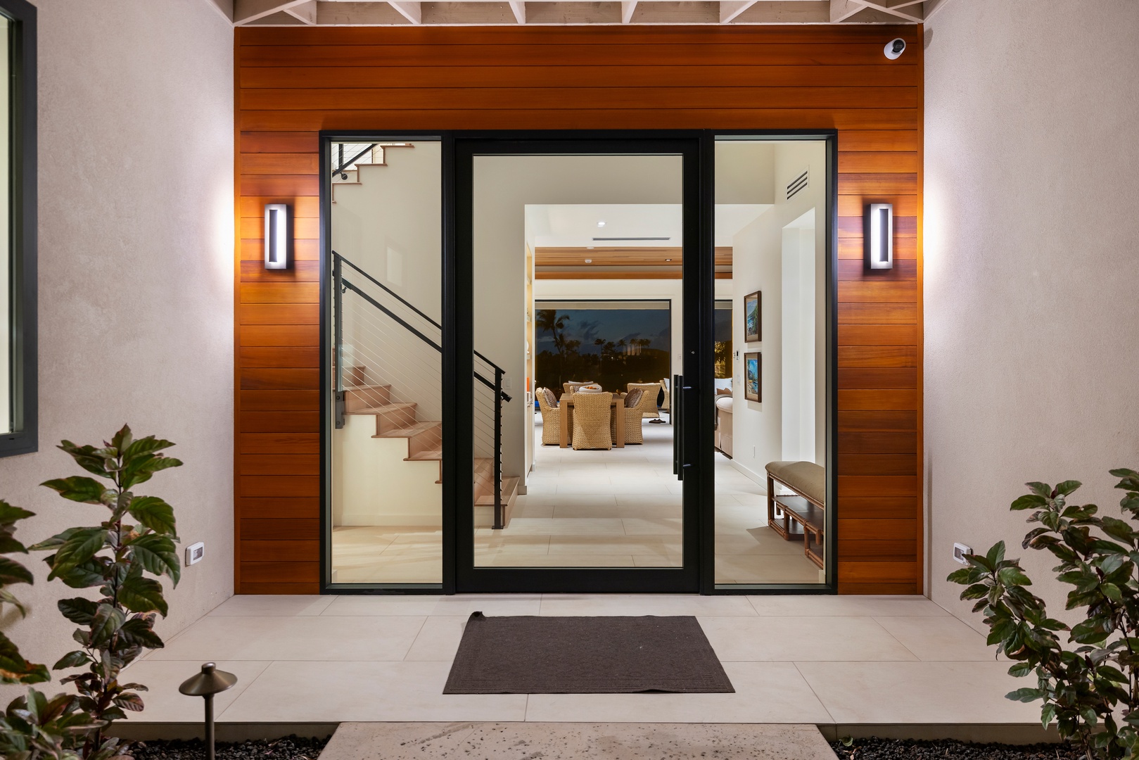 Kamuela Vacation Rentals, 6BD Mauna Lani Lux Golf Estate (5) at One Ocean - An elegant front entry offers a glimpse into the beautifully appointed home.