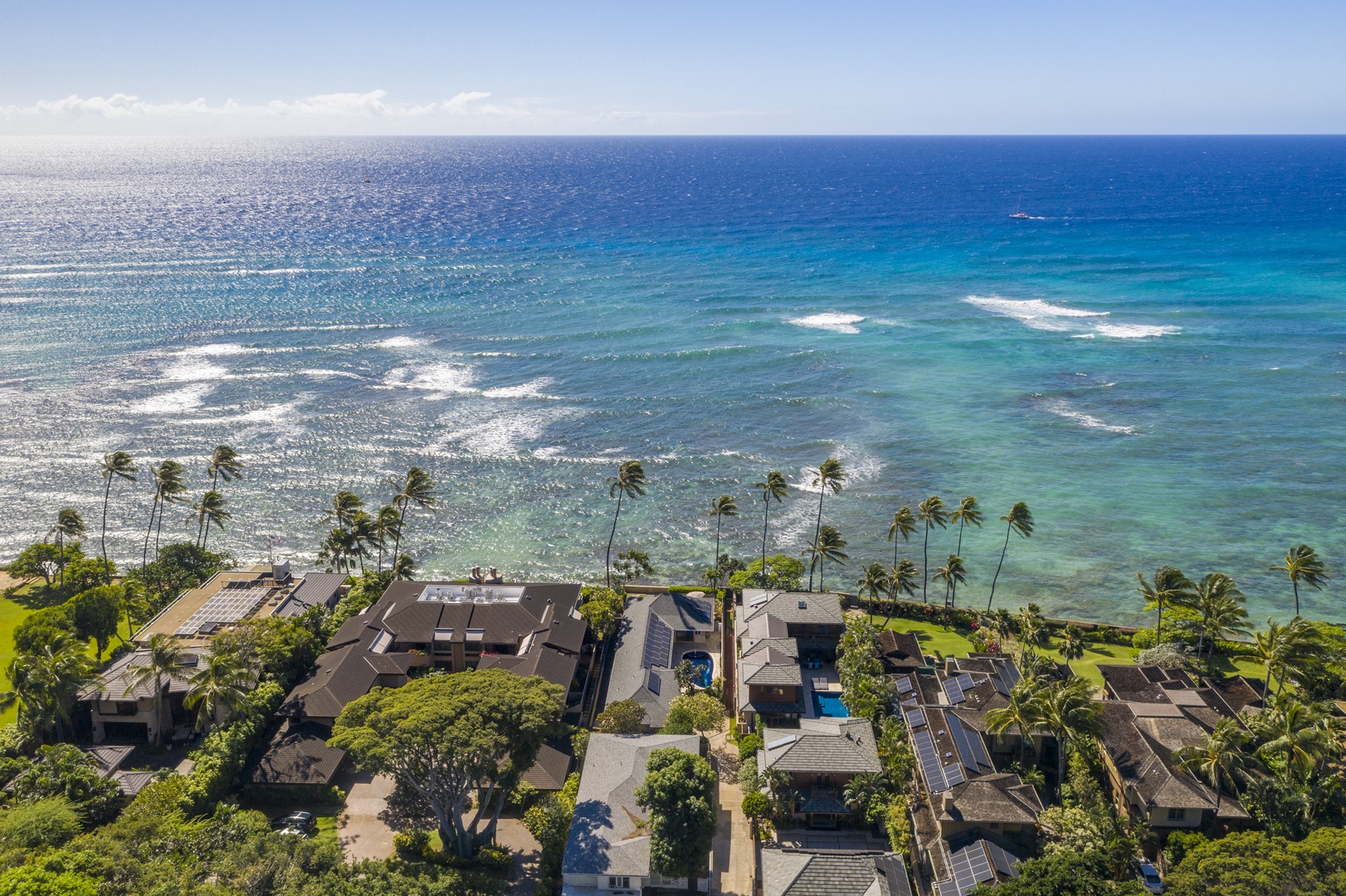 Honolulu Vacation Rentals, Hale Makai at Diamond Head - Aerial Mountainside View of Home.