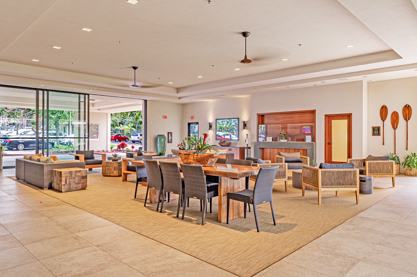 Lahaina Vacation Rentals, Valley Isle 804 - The inviting common area provides a comfortable space to relax, socialize, or plan your next island adventure with plenty of seating and a welcoming atmosphere.