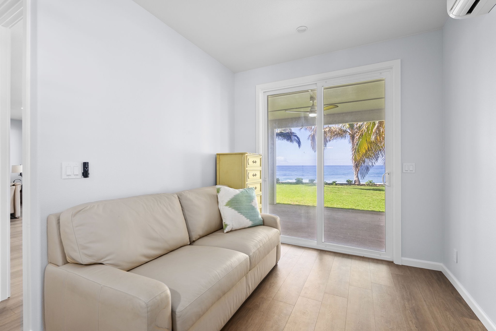 Waianae Vacation Rentals, Oceanfront Luxury Dream Estate - A flex space off the suite with an ocean-view sofa and natural light—perfect for lounging or reading.
