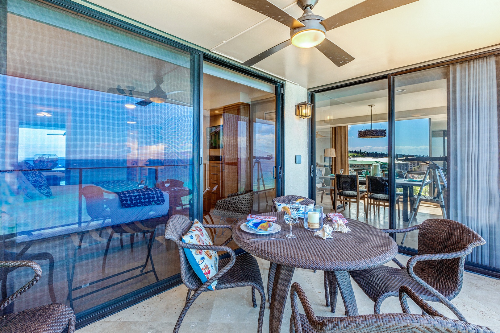 Lahaina Vacation Rentals, Mahana 1119 - Share a sunset dinner on the lanai at Mahana 1119 with the ocean as your backdrop.