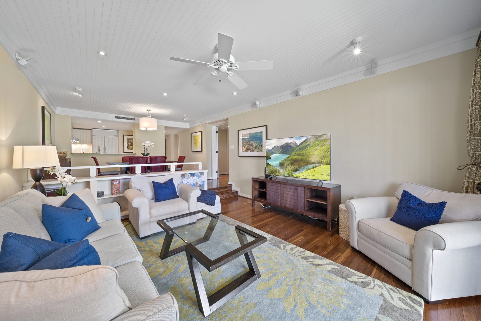 Kahuku Vacation Rentals, Turtle Bay Villas 114 - Furnished with queen pull out sofa, side chairs, and a flatscreen TV for fun nights of entertainment