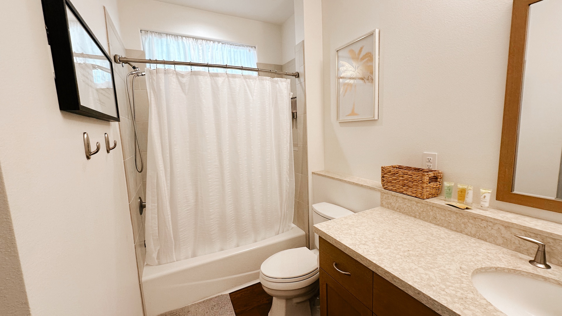 Makaha Valley Vacation Rentals, Makaha Valley Hale Kai** - Fresh bathroom with shower and bright finishes for a clean, airy feel.