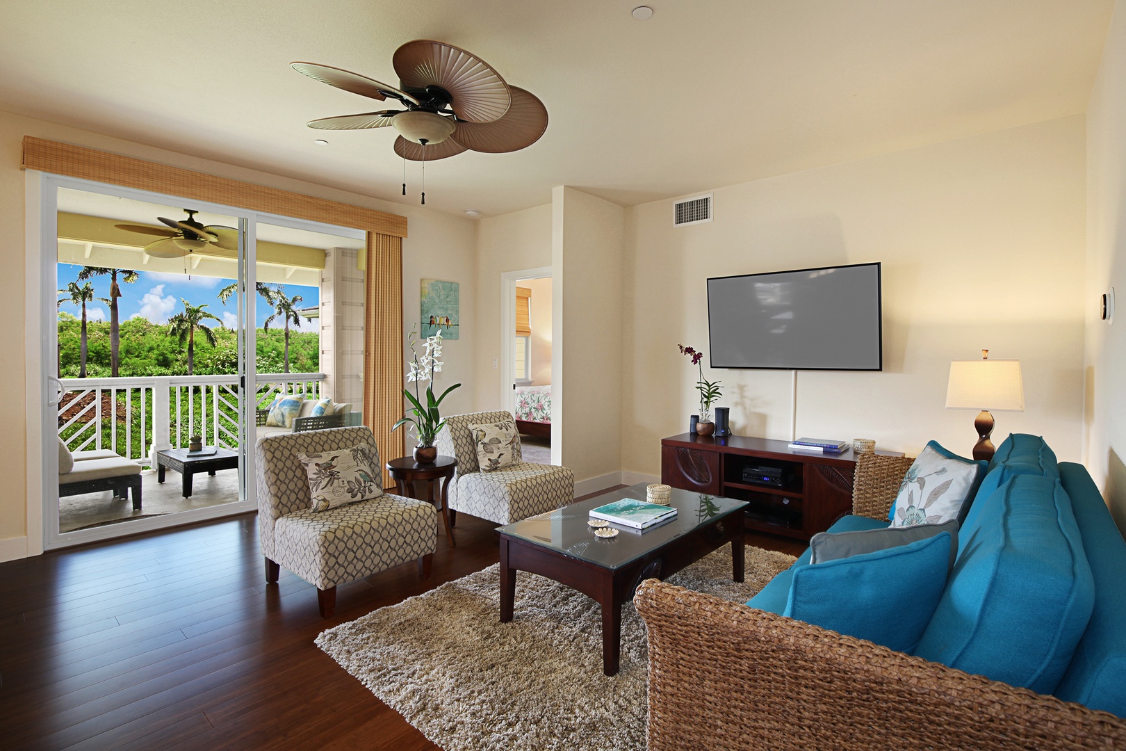 Koloa Vacation Rentals, Pili Mai 3B - Living room with sofa sleeper