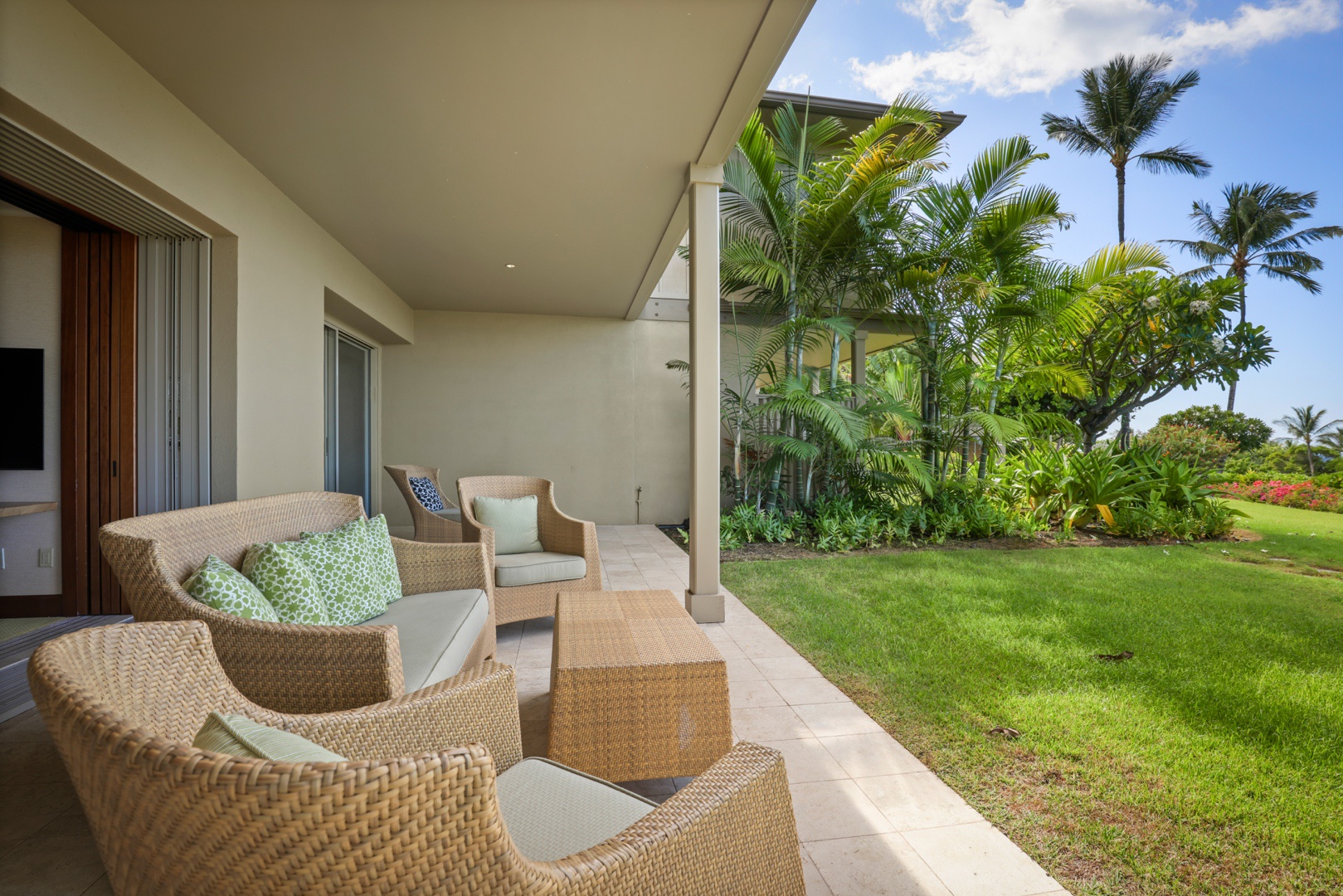 Kailua Kona Vacation Rentals, 3BD Ke Alaula Villa (210B) at Four Seasons Resort at Hualalai - Bonus room deck toward primary suite deck.