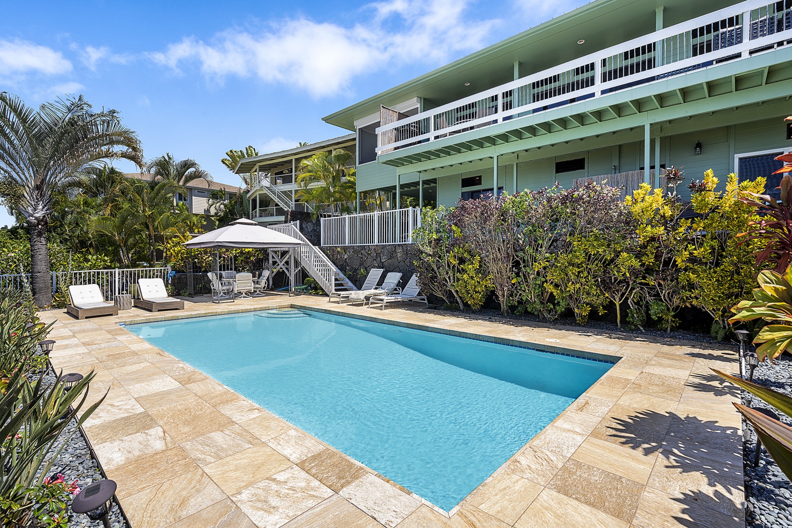 Kailua Kona Vacation Rentals, Ho'o Maluhia - From the pool looking towards the house