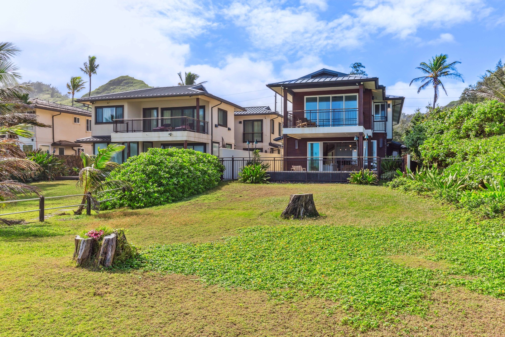 Laie Vacation Rentals, Majestic Mahakea Oceanfront Oasis - Property nestled within a tropical paradise with direct access to sandy beaches.