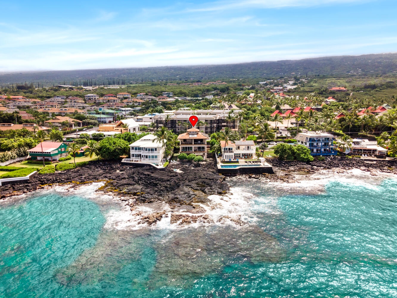 Kailua Kona Vacation Rentals, Kailani Vista - See your vacation HQ centered on the rugged Kona coastline—walkable to cafés, yet wrapped in endless blue water views.