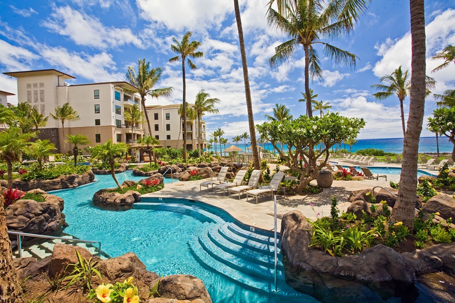 Kapalua Vacation Rentals, Ocean Dreams Premier Ocean Grand Residence 2203 at Montage Kapalua Bay* - Fantastic Free-Form Pool and Sun Bathing Areas