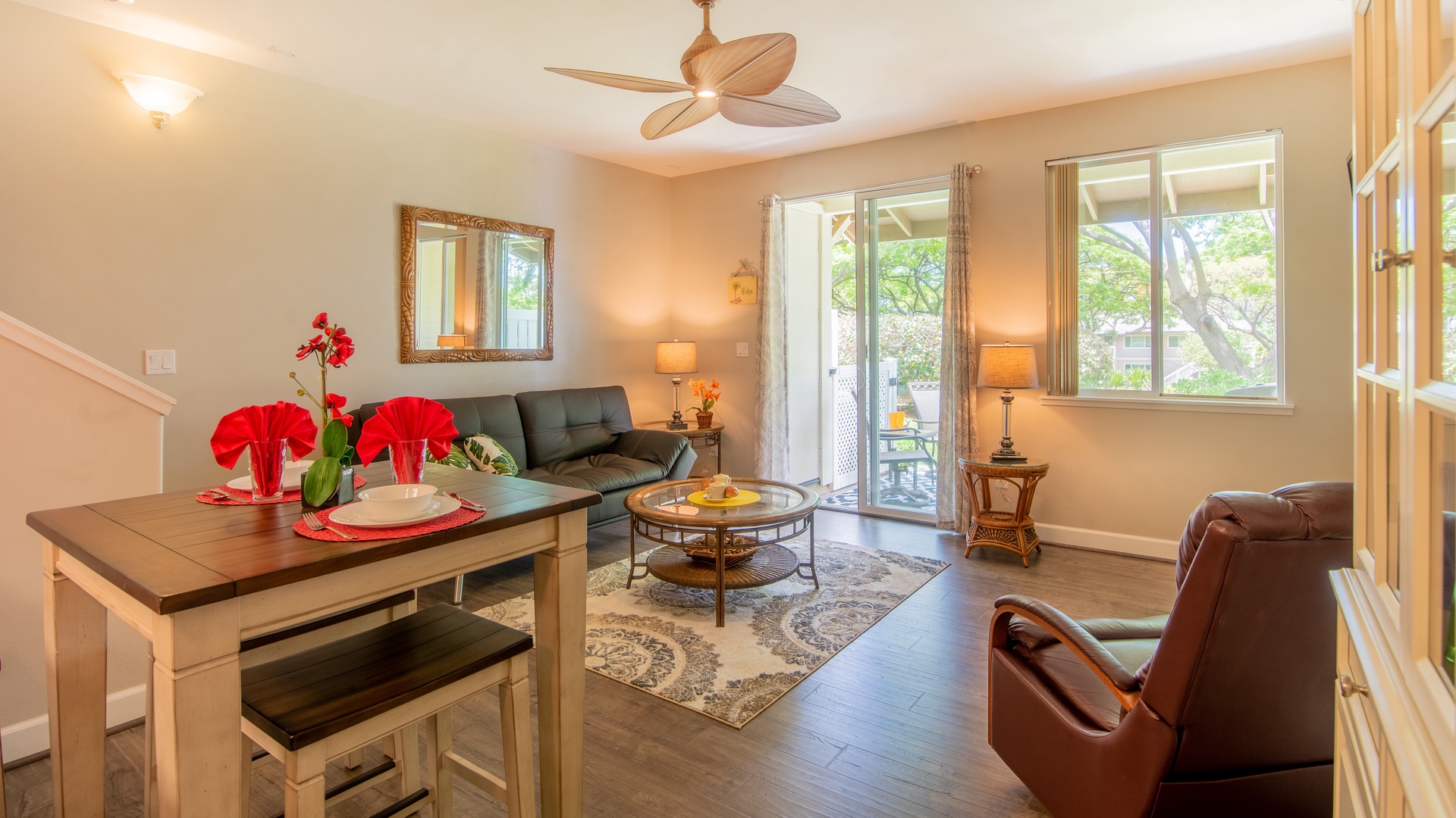 Kapolei Vacation Rentals, Hillside Villas 1538-2 - The seamless living area creates a peaceful atmosphere.