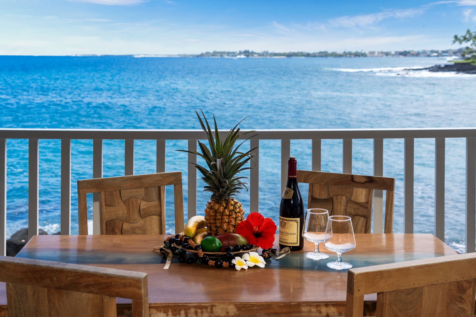 Kailua Kona Vacation Rentals, Sea Village 1105 - Savor morning Kona coffee or sunset mai tais on your private lanai with panoramic oceanfront views.