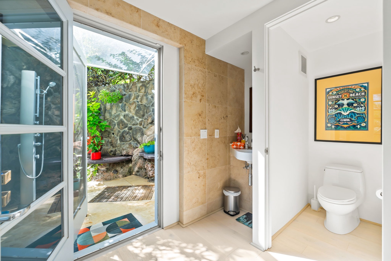 Honolulu Vacation Rentals, Kahala Hills Estate - Enjoy indoor-outdoor ease with direct access from the bathroom to the tropical shower garden.