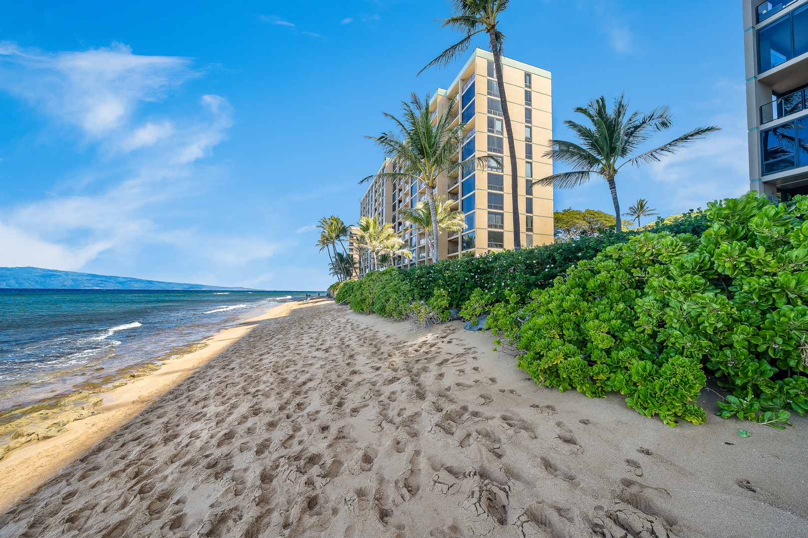 Lahaina Vacation Rentals, Mahana 1119 - Stroll the golden sand beach just steps from Mahana 1119 where the ocean meets the resort.