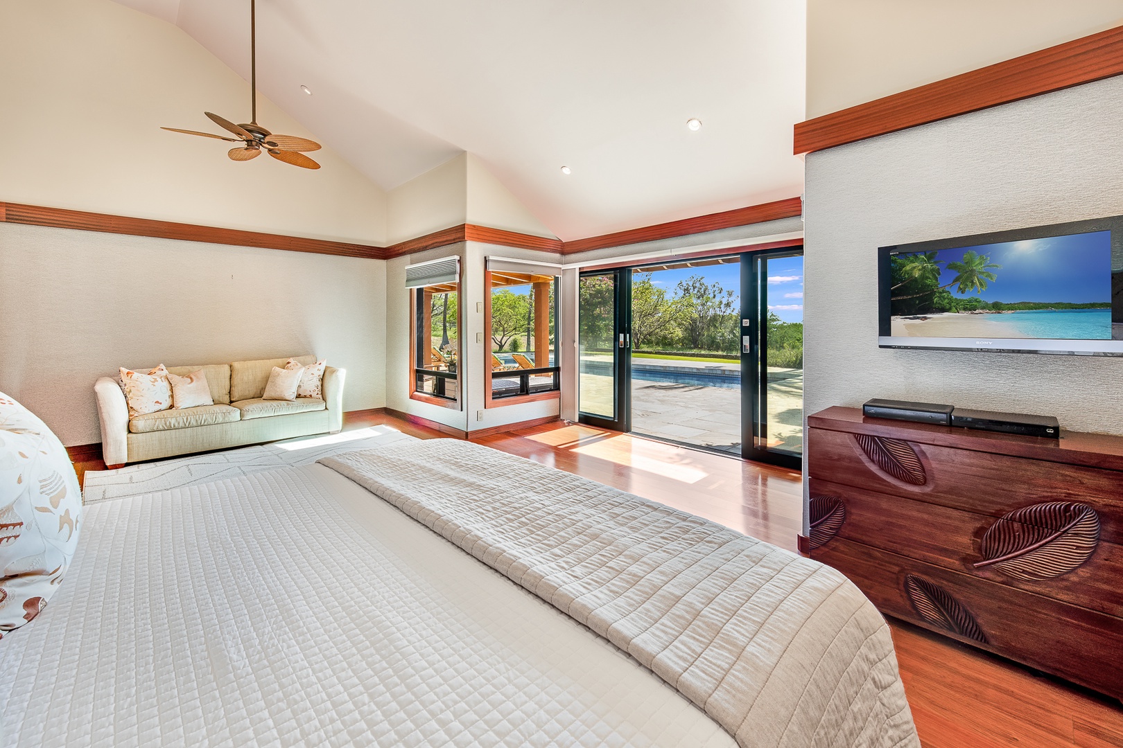 Kamuela Vacation Rentals, Olomana Hale at Kohala Ranch - The primary bedroom has a king bed and ensuite bath
