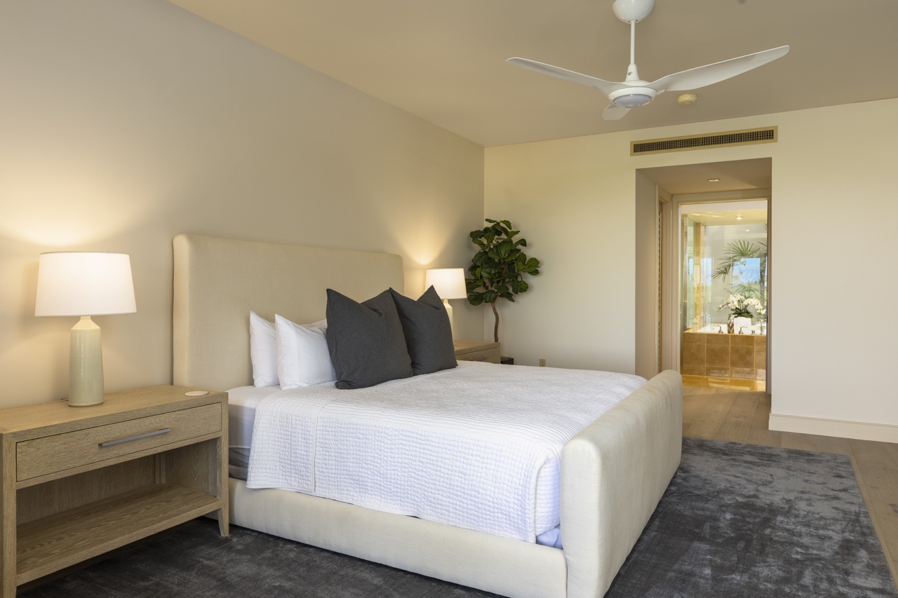 Kailua Kona Vacation Rentals, 3BD Palm Villa (130B) at Hualalai Resort - Alternate view of primary suite leading to en suite bath