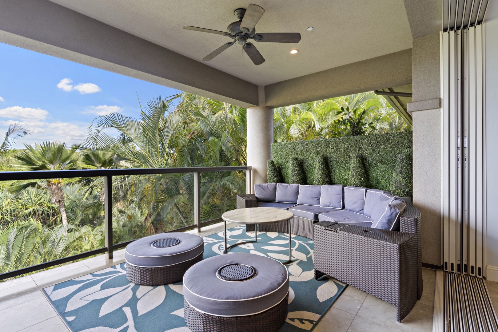 Wailea Vacation Rentals, Wailea Luxury Residence Hoolei 93-3 - Enjoy your morning coffee on the lanai with outdoor views.