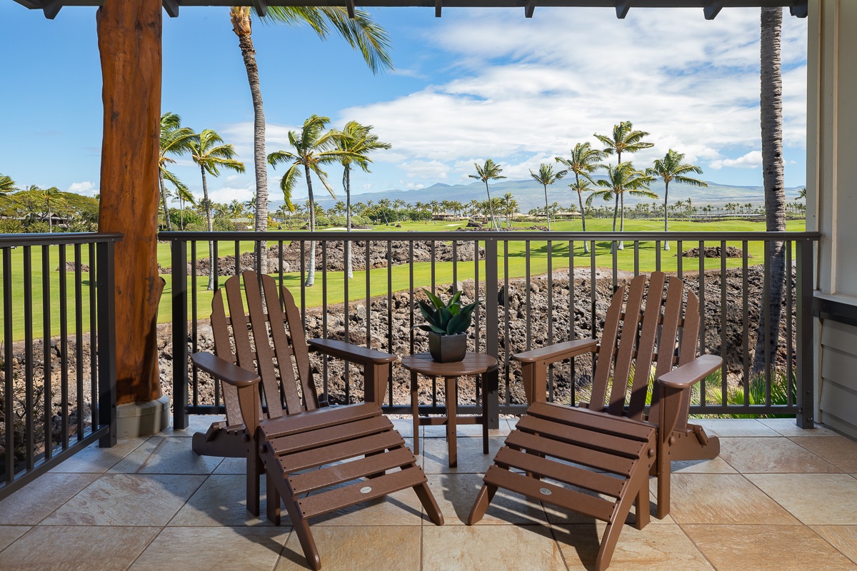 Kamuela Vacation Rentals, Mauna Lani Golf Villas C1 - Private Lanai off Main bedroom upstairs