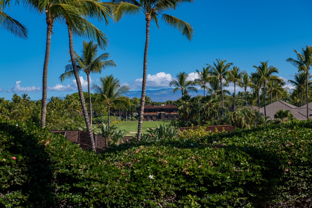 Kailua Kona Vacation Rentals, 2BD Hillside Villa (4102) at Hualalai Resort - Enjoy stunning views of the lush surroundings from the lanai.