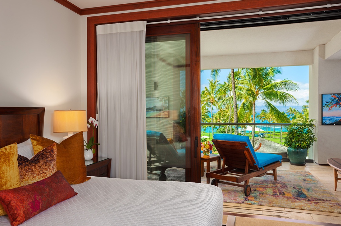 Kapalua Vacation Rentals, Ocean Dreams Villa 2203 at Montage Kapalua Bay* - The Master Bedroom is Tastefully Decorated with Memory Top Plush Mattress, Top-quality Linens, Hardwood furnishings, Desk, iPod Dock, HD Television, CD/DVD Player, Walk-in Closet