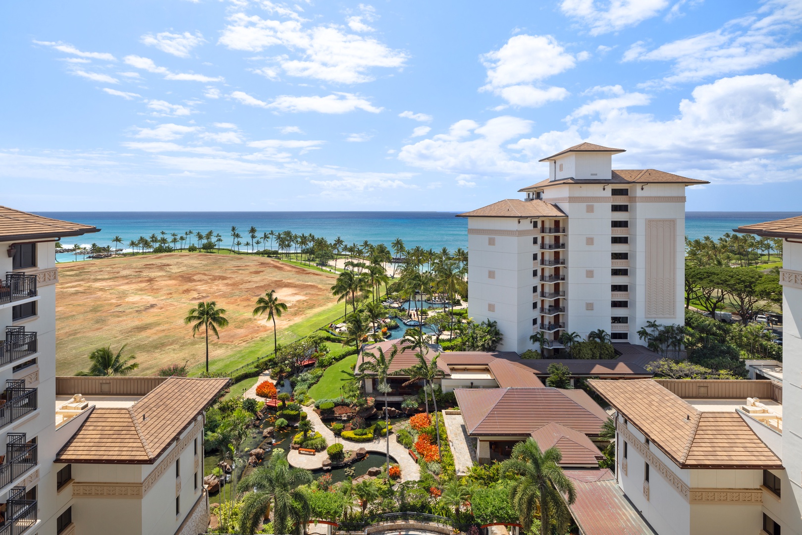 Kapolei Vacation Rentals, Ko Olina Beach Villas O1004 - The resort's aerial shot.