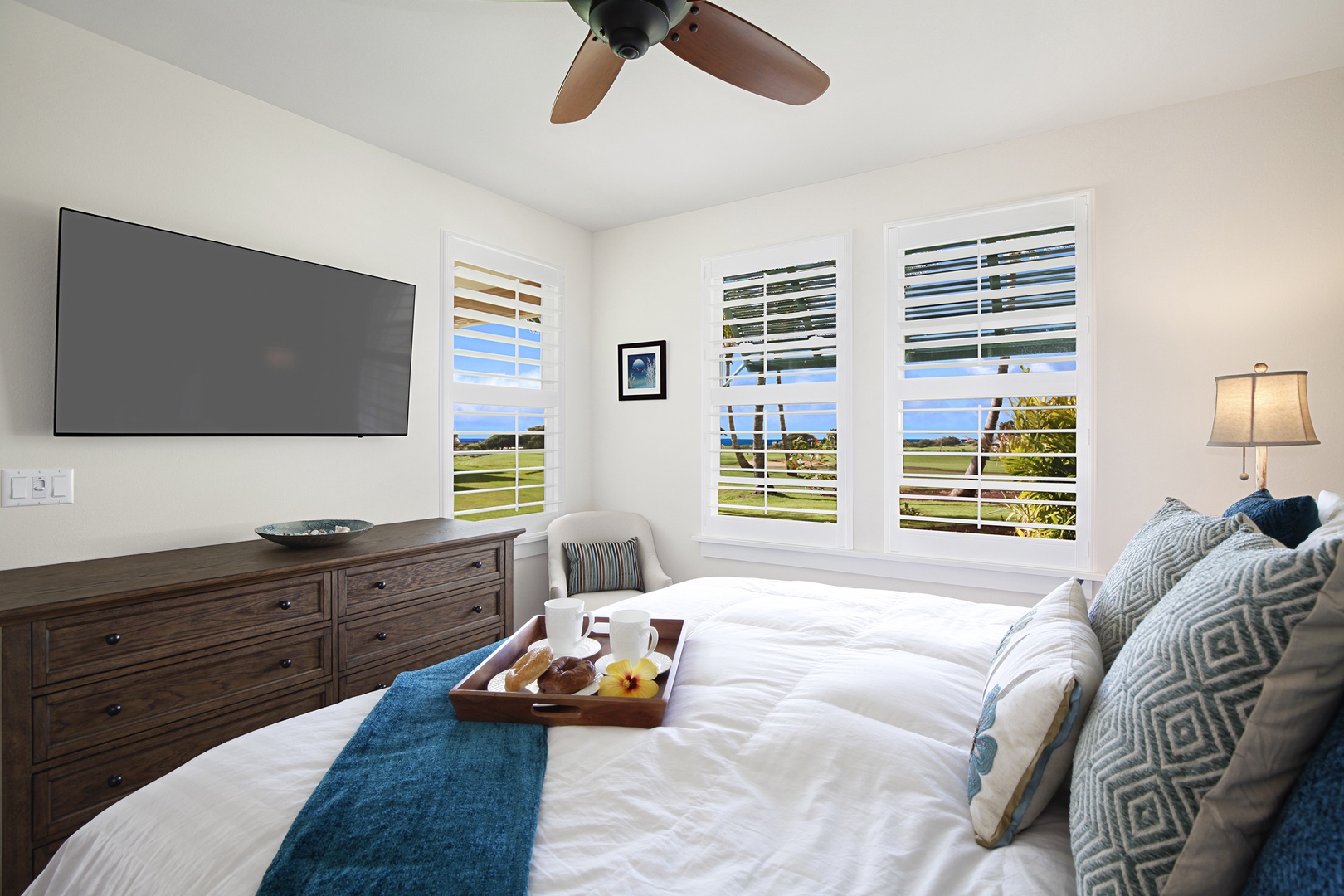 Koloa Vacation Rentals, Pili Mai 8D - Primary Bedroom with ocean views