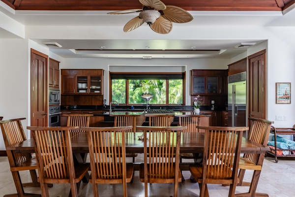 Kamuela Vacation Rentals, Canoe House & Beach Walker at Champion Ridge - Enjoy sumptuous meal in the wooden dining table for ten.