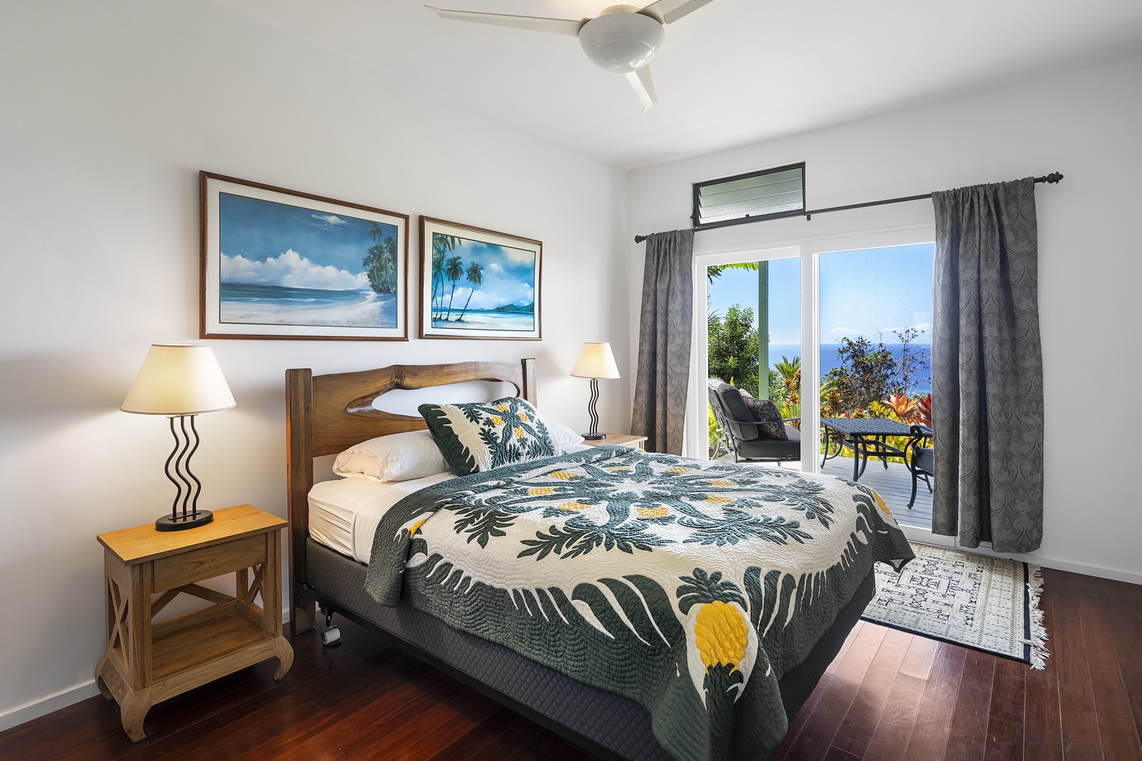 Kailua Kona Vacation Rentals, Ho'o Maluhia - Second guest bedroom with Lanai access and outdoor shower!