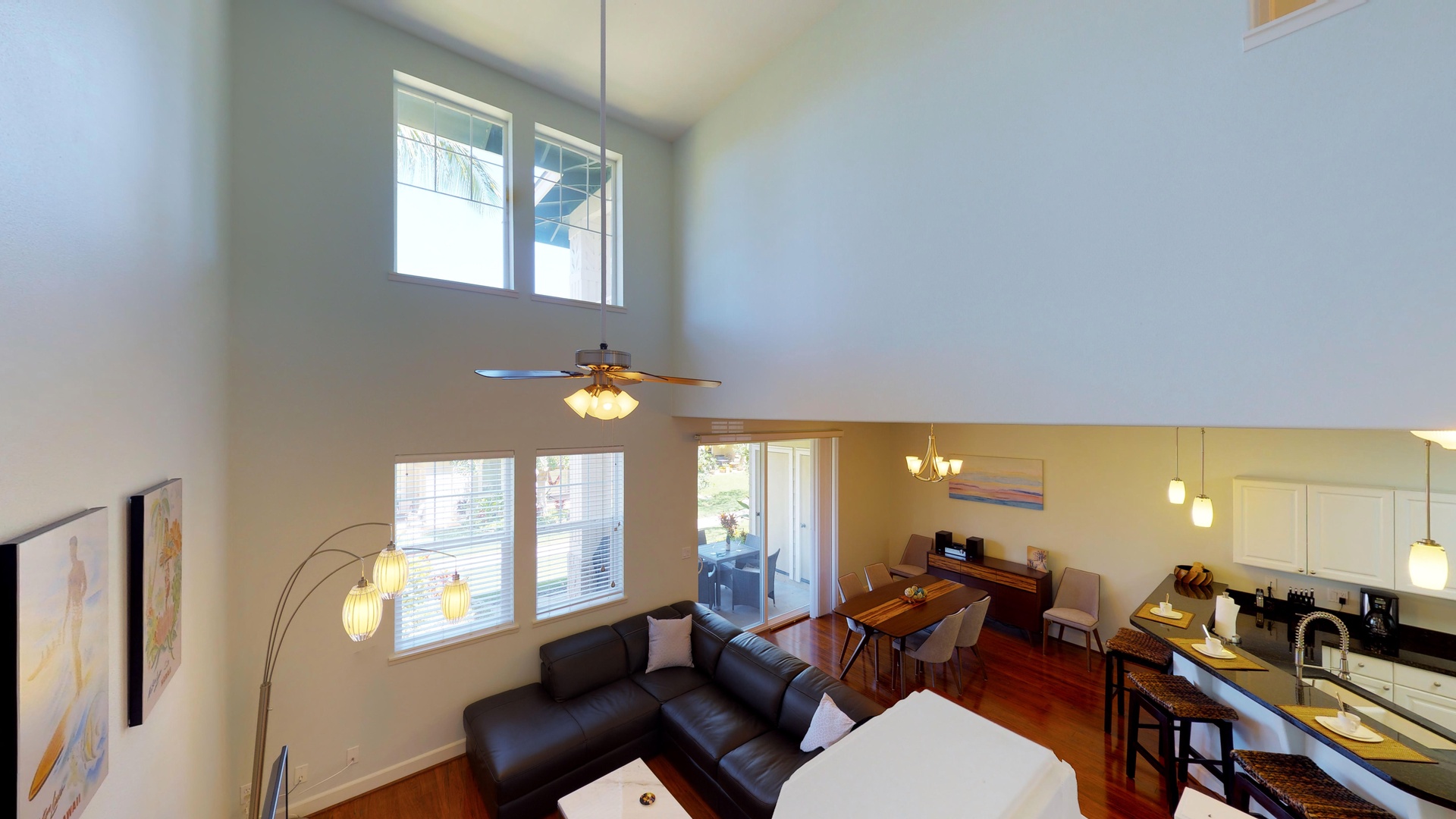 Kapolei Vacation Rentals, Ko Olina Kai 1035D - Natural lighting and scenery from the large windows and vaulted ceilings.