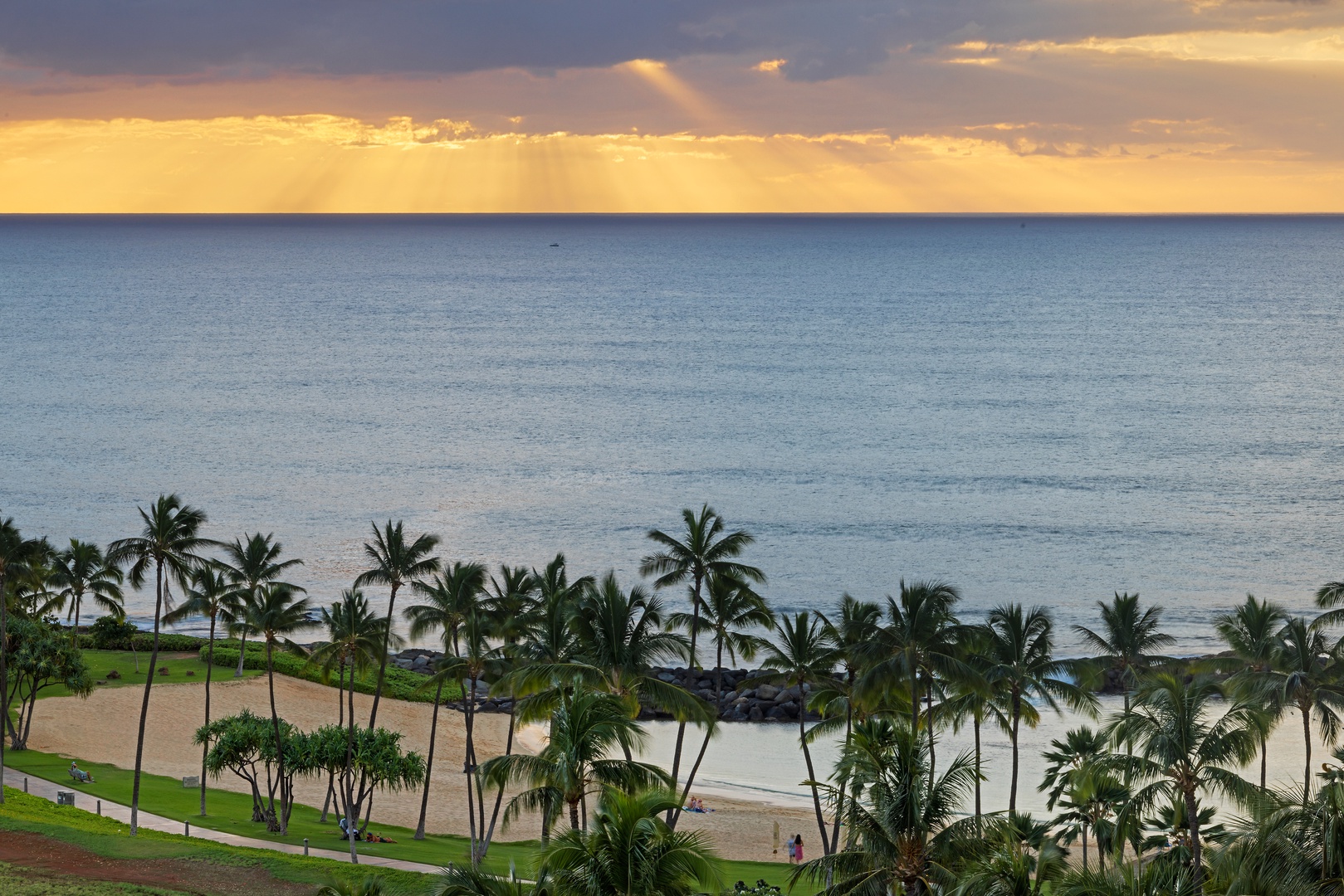 Kapolei Vacation Rentals, Ko Olina Beach Villas O1105 - Savor the twilight view from the lanai.