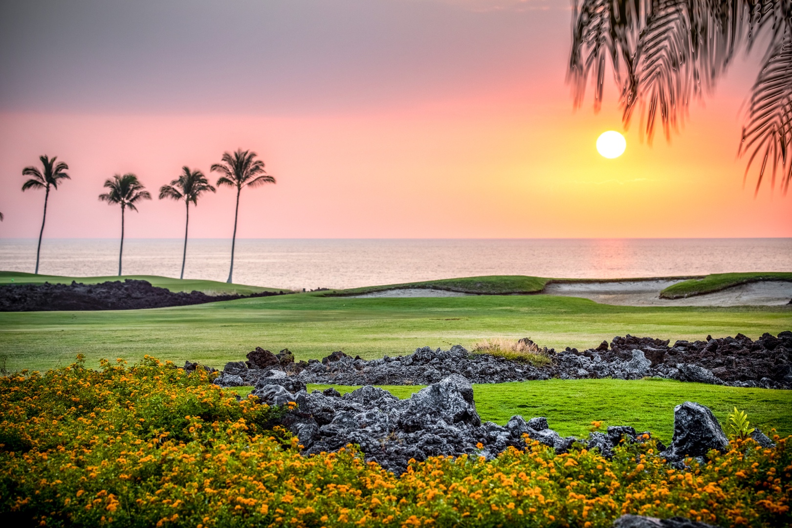 Waikoloa Vacation Rentals, 2BD Hali'i Kai (12C) at Waikoloa Resort - Take in the gentle sway of the palm trees and the sun dipping below the horizon from your slice of paradise.