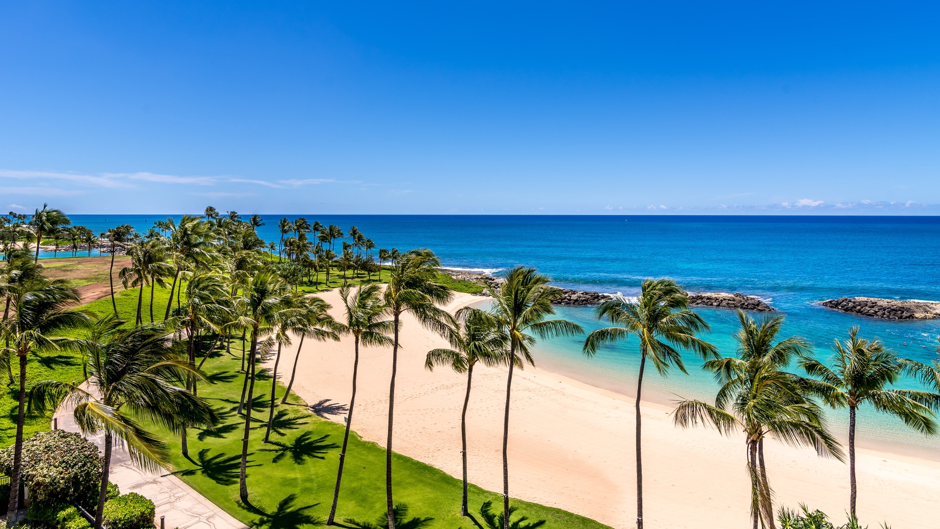 Kapolei Vacation Rentals, Ko Olina Beach Villas B610 - The Ko Olina Beach Villa view looking to the East toward Honolulu.