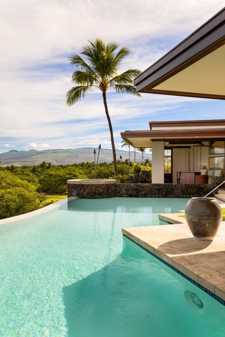 Kamuela Vacation Rentals, Champion Ridge 7 - Swim beneath the palms in the infinity-edge pool, steps from the lanai and open-air bar.