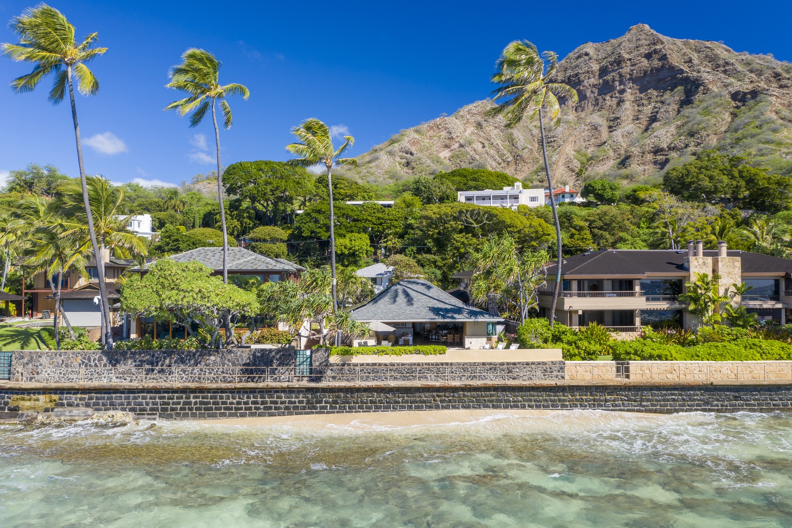 Honolulu Vacation Rentals, Hale Makai at Diamond Head - Aerial Oceanside View of Home