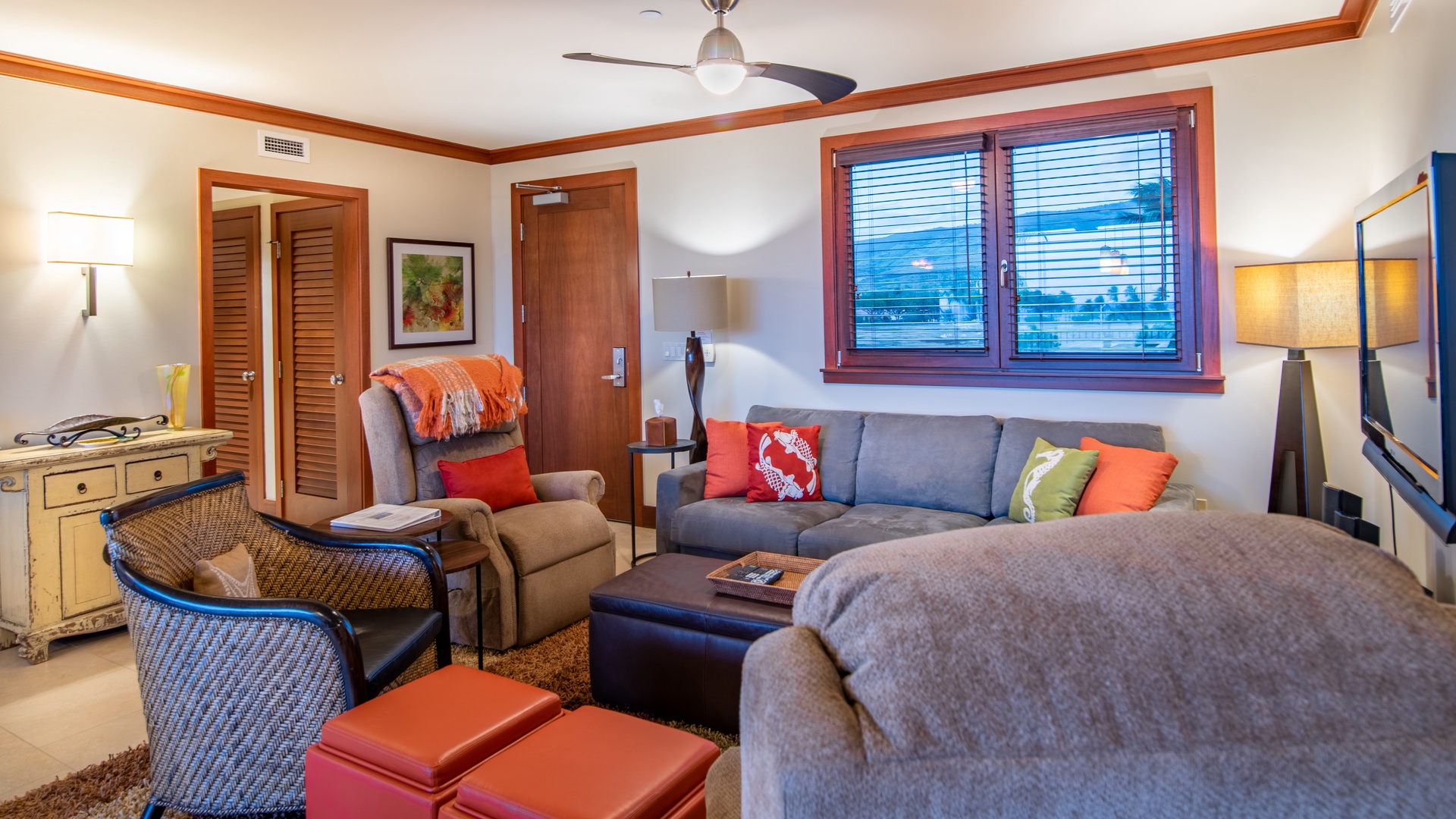 Kapolei Vacation Rentals, Ko Olina Beach Villas B301 - Relax in the comfort of your own abode and enjoy movie night on the TV.