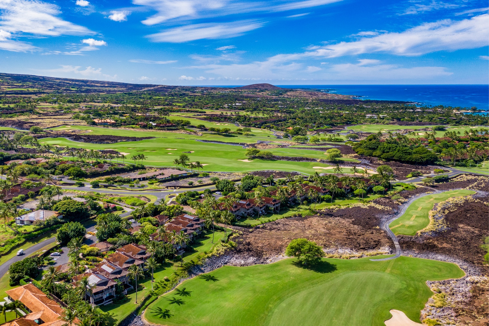 Kailua Kona Vacation Rentals, 3BD Ka'Ulu Villa (109A) at Hualalai Resort - Aerial shot of the community area.